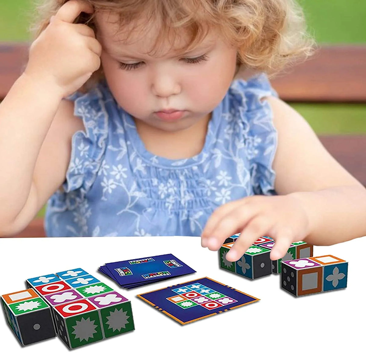 Wooden Puzzle Educational 20 Blocks & 60 Cards