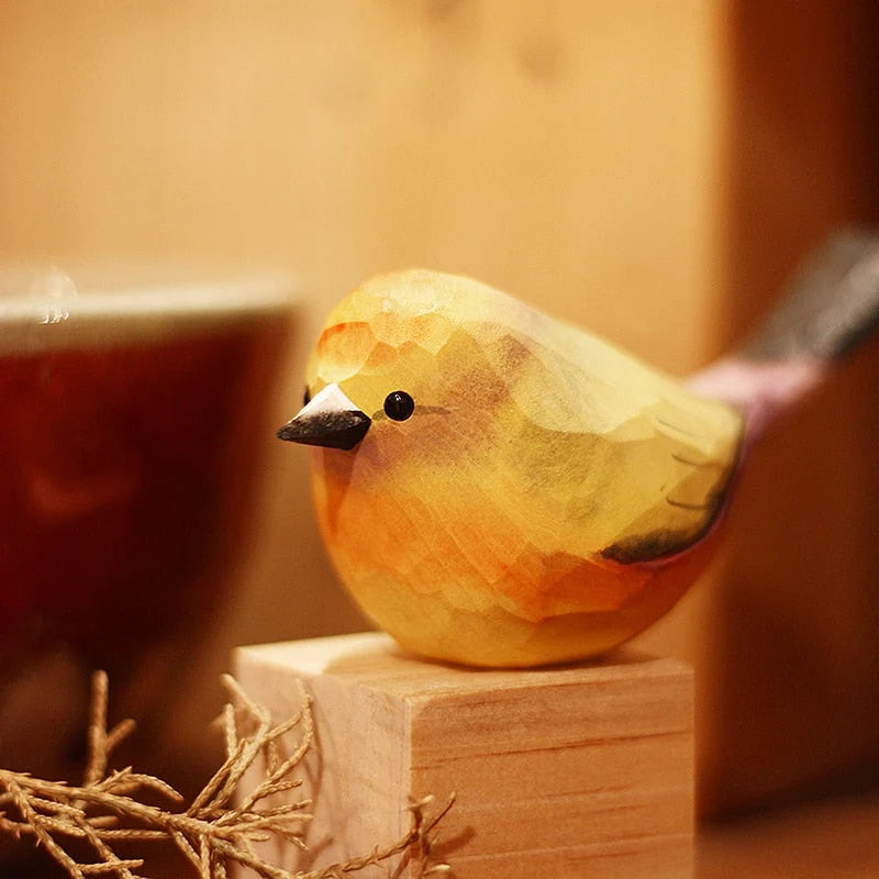 Wooden Robin Figurine Hand-Carved Sustainably Sourced Wood