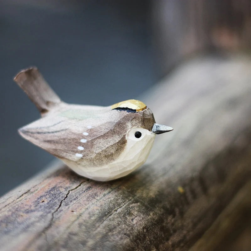 Wooden Robin Figurine Hand-Carved Sustainably Sourced Wood