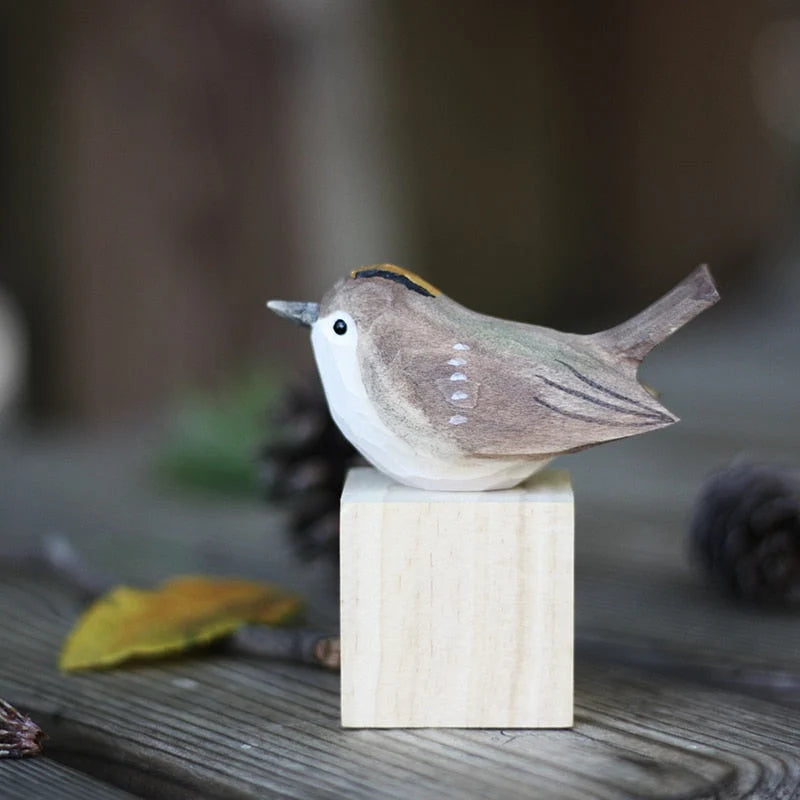 Wooden Robin Figurine Hand-Carved Sustainably Sourced Wood