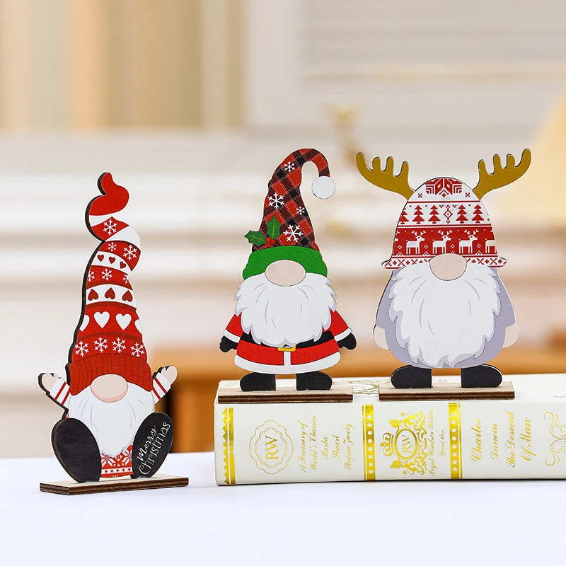 Wooden Santa Figurine Handcrafted Intricate Design