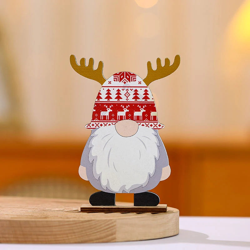 Wooden Santa Figurine Handcrafted Intricate Design