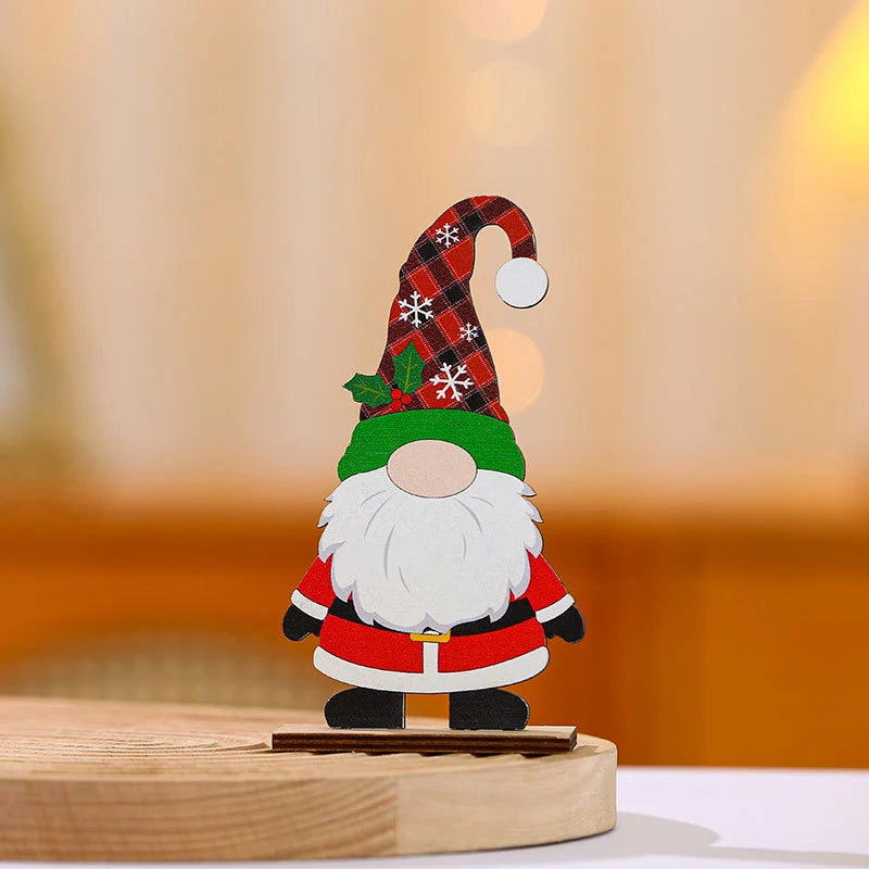 Wooden Santa Figurine Handcrafted Intricate Design
