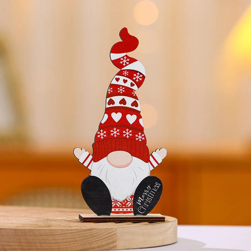 Wooden Santa Figurine Handcrafted Intricate Design