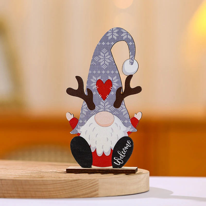 Wooden Santa Figurine Handcrafted Intricate Design