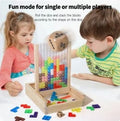 Wooden Stacking Puzzle Natural Wood & Translucent Blocks