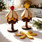Wooden Tree Figure Sustainable Wood Colorful Leaves