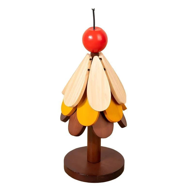 Wooden Tree Figure Sustainable Wood Colorful Leaves