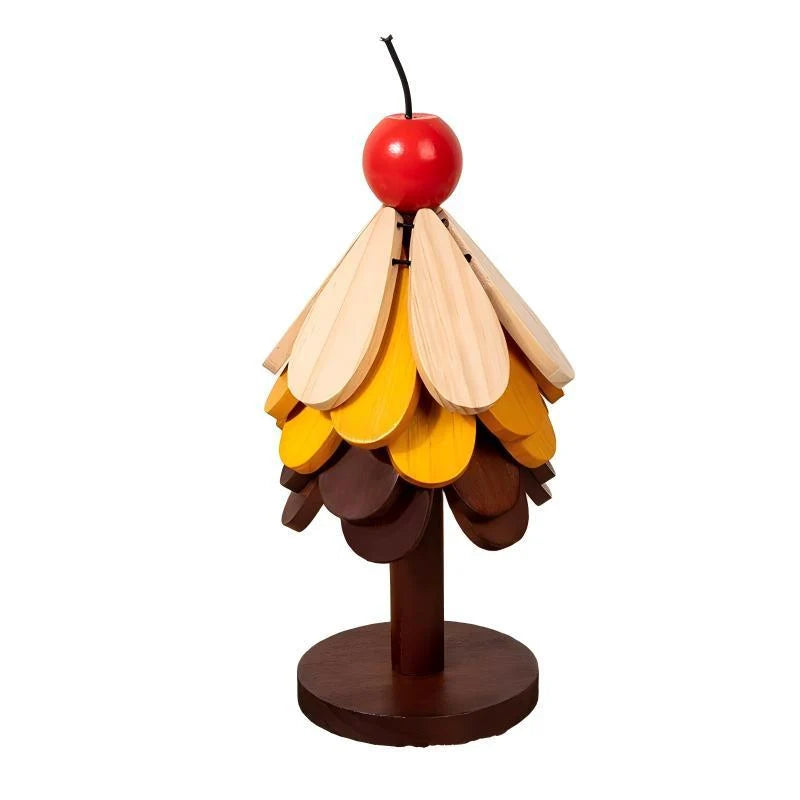 Wooden Tree Figure Sustainable Wood Colorful Leaves