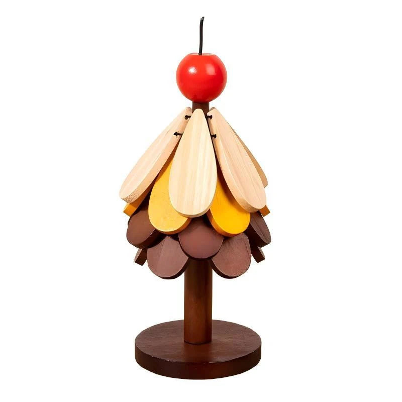 Wooden Tree Figure Sustainable Wood Colorful Leaves