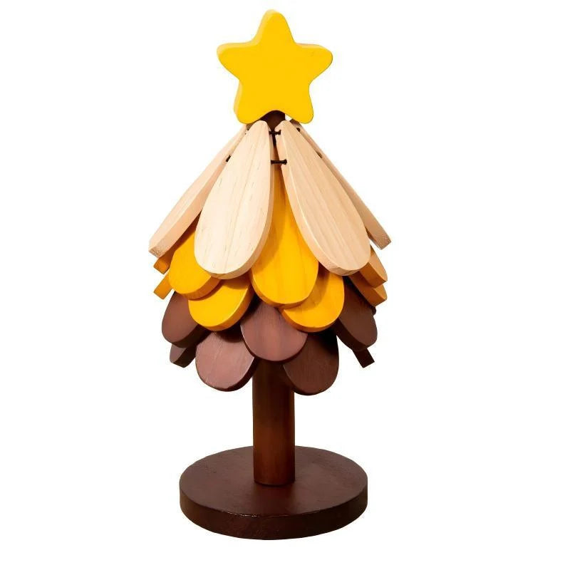 Wooden Tree Figure Sustainable Wood Colorful Leaves