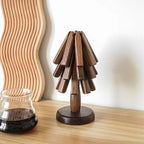 Wooden Trivet Walnut Modular Tree Set Of 3