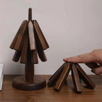 Wooden Trivet Walnut Modular Tree Set Of 3