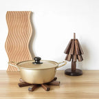 Wooden Trivet Walnut Modular Tree Set Of 3