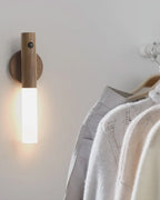 Wooden Wall Lamp Motion Sensor USB Rechargeable Magnetic Mount