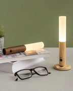 Wooden Wall Lamp Motion Sensor USB Rechargeable Magnetic Mount