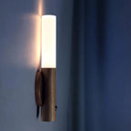 Wooden Wall Lamp Motion Sensor USB Rechargeable Magnetic Mount