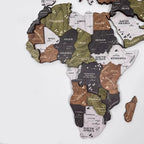 Wooden World Map Wall Art Multi-Layer Engraved