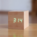 Woodgrain Hidden LED Desk Clock (USB/Battery Powered)