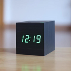 Woodgrain Hidden LED Desk Clock (USB/Battery Powered)
