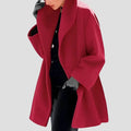 Wool Coat Hooded Loose Fit Side Pockets