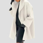 Wool Coat Hooded Loose Fit Side Pockets