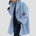Wool Coat Hooded Loose Fit Side Pockets