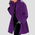 Wool Coat Hooded Loose Fit Side Pockets