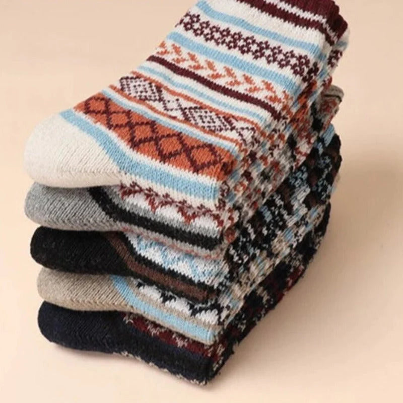 Wool Socks Thermal & Breathable Nordic Pattern