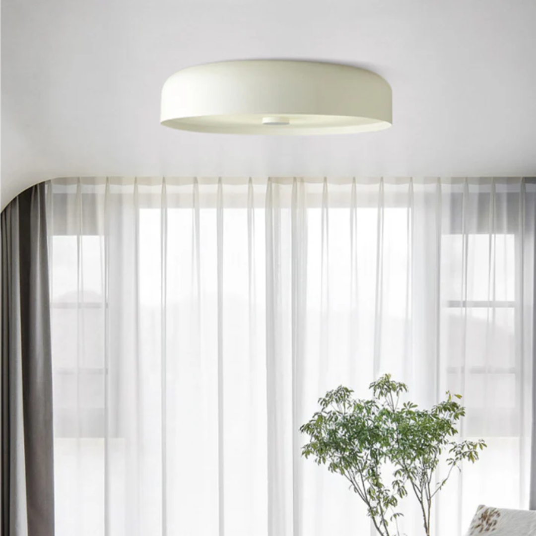 Wool-Texture Dimmable LED Flush Mount Ceiling Light (38 x 8 cm)