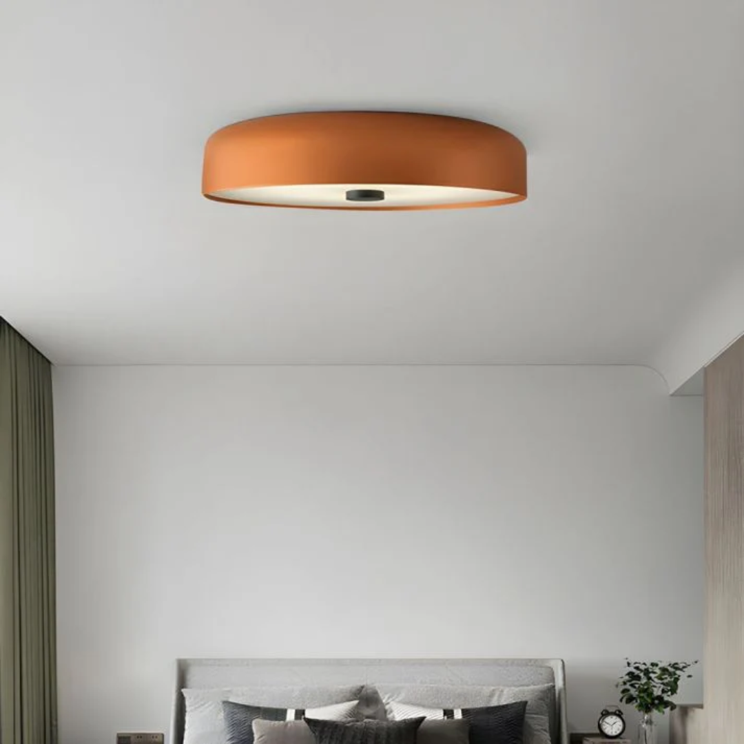 Wool-Texture Dimmable LED Flush Mount Ceiling Light (38 x 8 cm)
