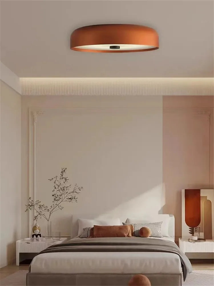 Wool-Texture Dimmable LED Flush Mount Ceiling Light (38 x 8 cm)
