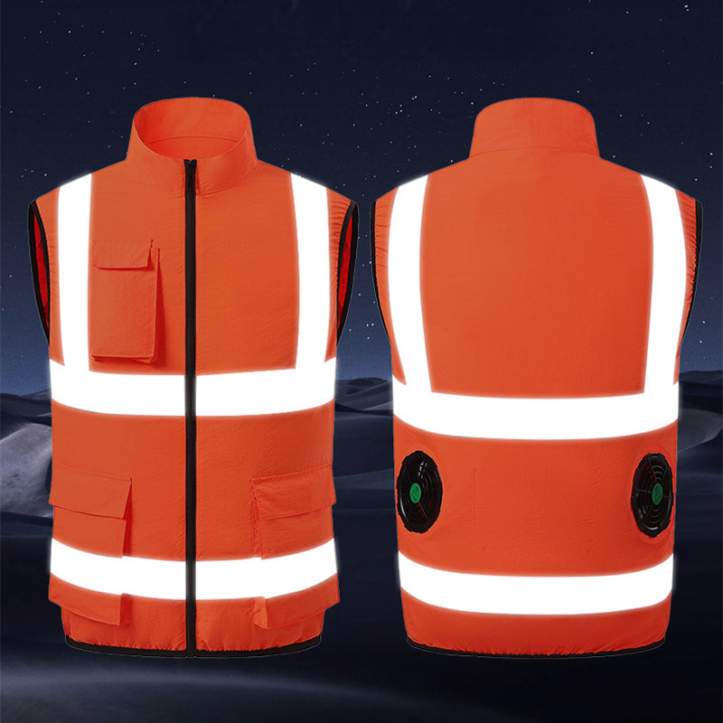 Work Cooling Vest Built-In Fans & 48H Battery
