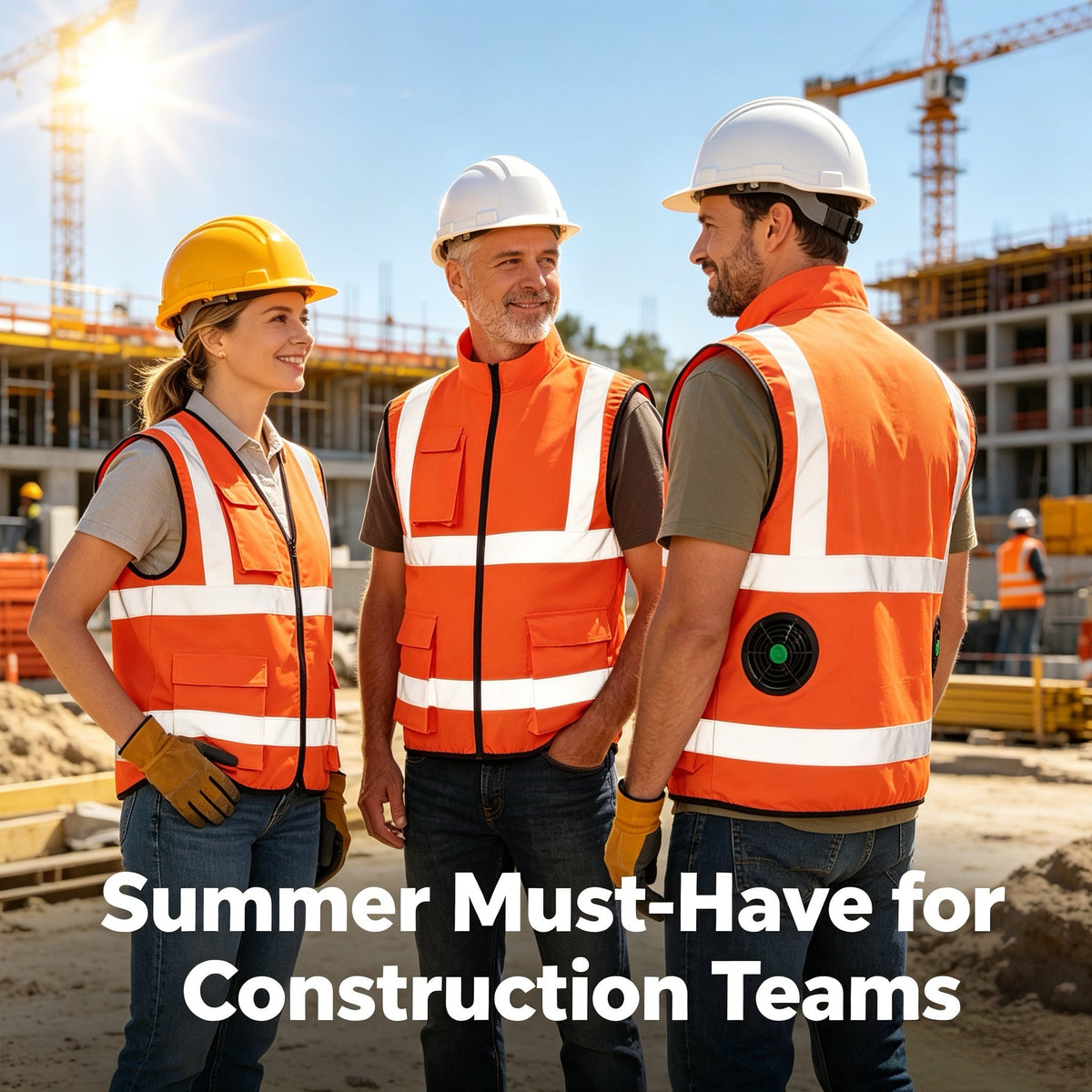 Work Cooling Vest Built-In Fans & 48H Battery