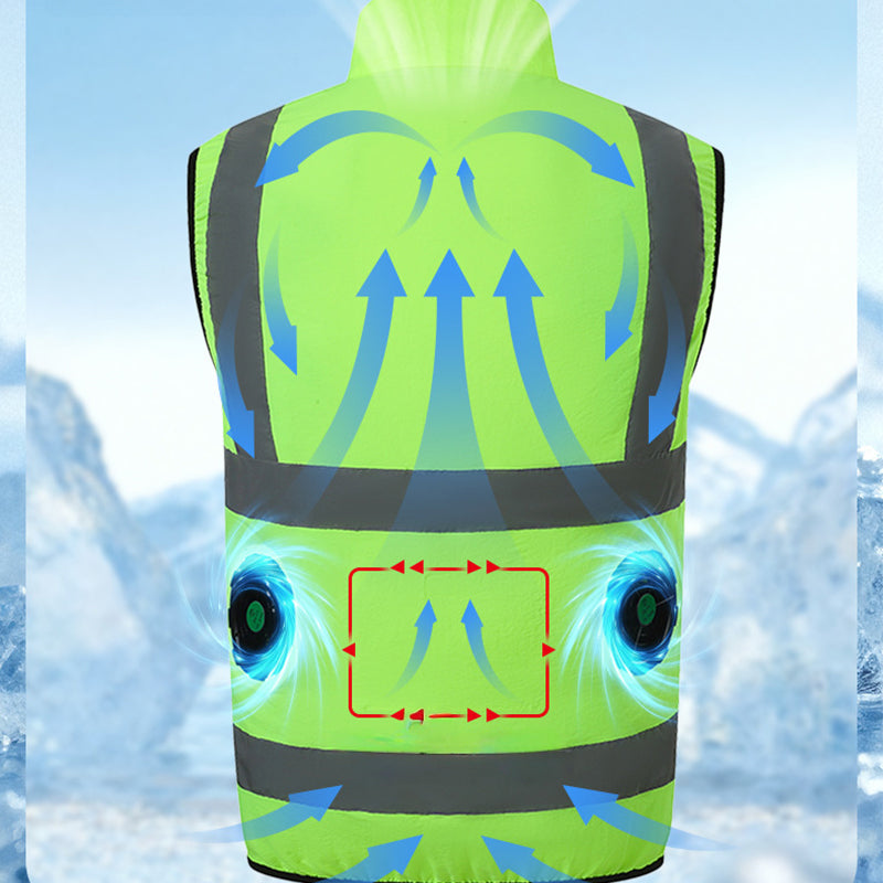 Work Cooling Vest Built-In Fans & 48H Battery