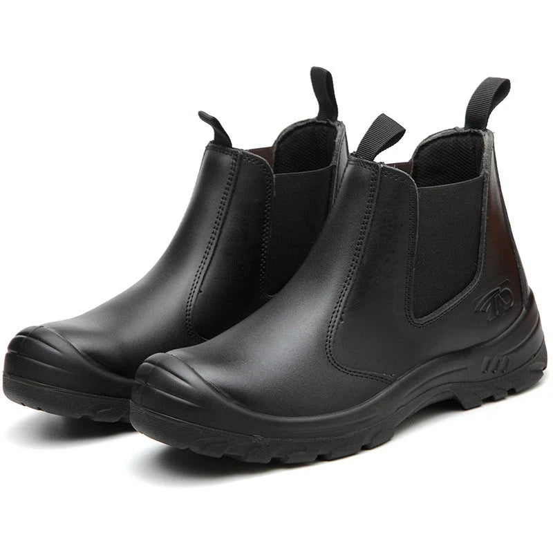 Work Shoes Ergonomic Fit Water-Resistant Leather Anti-Slip Sole
