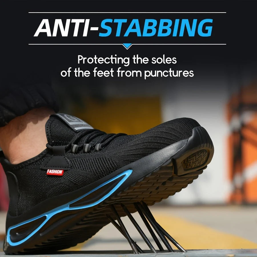 Work Shoes Steel Toe Breathable Mesh Non-Slip Rubber Sole