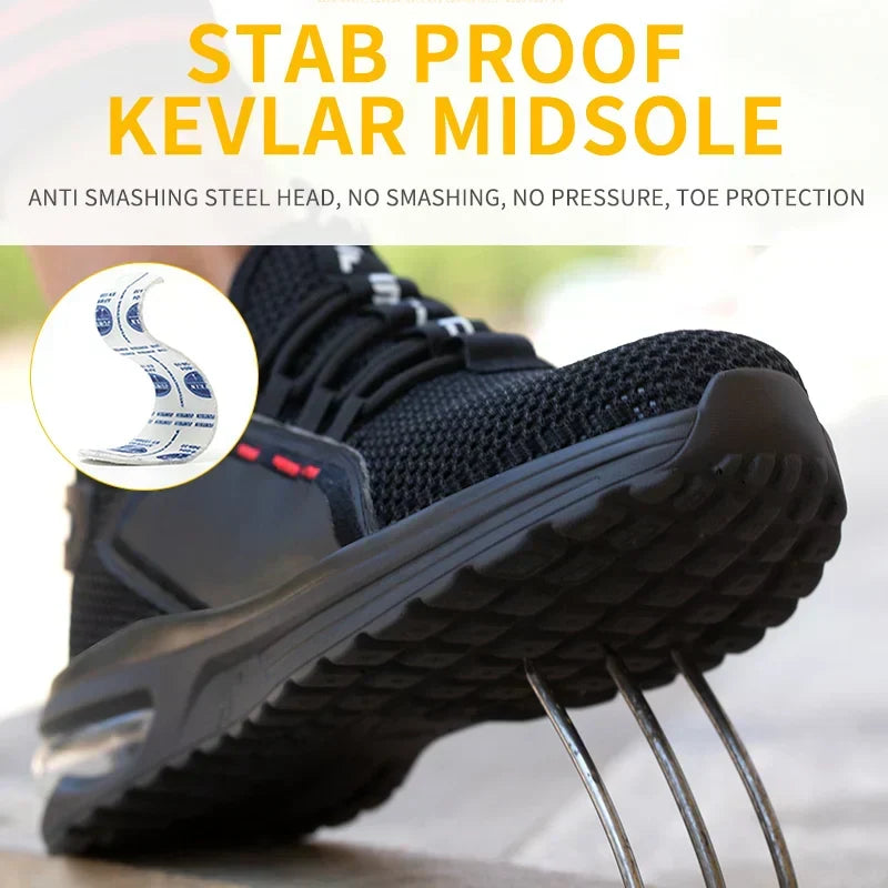 Work Shoes Steel Toe Ultra-Light Anti-Slip