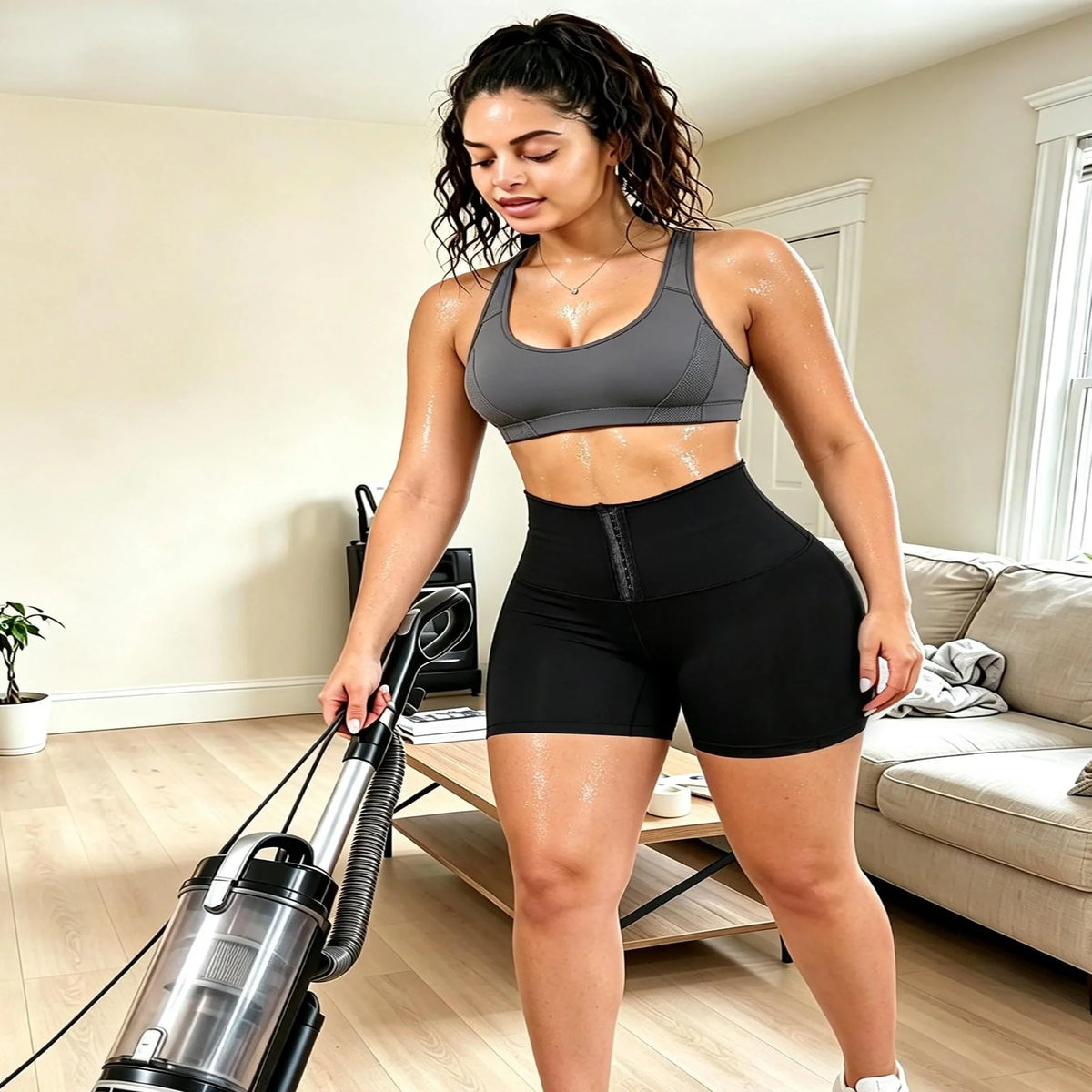 Workout Shorts High-Waist Non-Rolling Waistband Moisture-Wicking