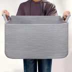 Woven Cotton Basket Sturdy Handles & Stable Base