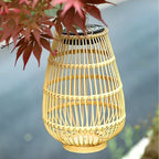 Woven Lantern Solar-Powered USB-C Rechargeable Dusk-To-Dawn Sensor