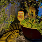 Woven Lantern Solar-Powered USB-C Rechargeable Dusk-To-Dawn Sensor