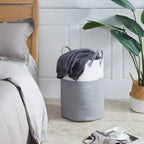 Woven Laundry Basket Braided Cotton Foldable 58L