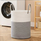 Woven Laundry Basket Braided Cotton Foldable 58L