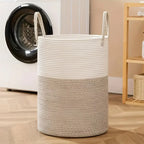 Woven Laundry Basket Braided Cotton Foldable 58L