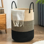 Woven Laundry Basket Braided Cotton Foldable 58L