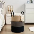 Woven Laundry Basket Braided Cotton Foldable 58L