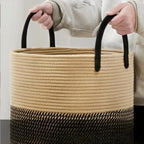 Woven Laundry Basket Braided Cotton Foldable 58L