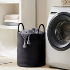 Woven Laundry Basket Braided Cotton Foldable 58L