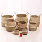 Woven Storage Basket Handwoven Seagrass Foldable